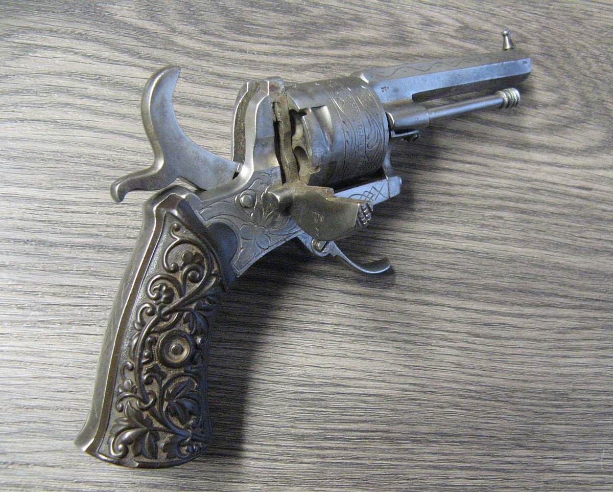 Pinfire Revolver Type Lefaucheux Cal 7mm From The Nineteenth.-photo-2