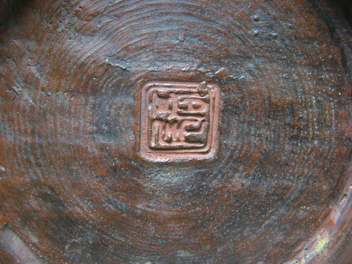 Chine. Paire de Vases En Bronze Et émaux Cloisonnés. Bouddha Sur Un éléphant.-photo-2