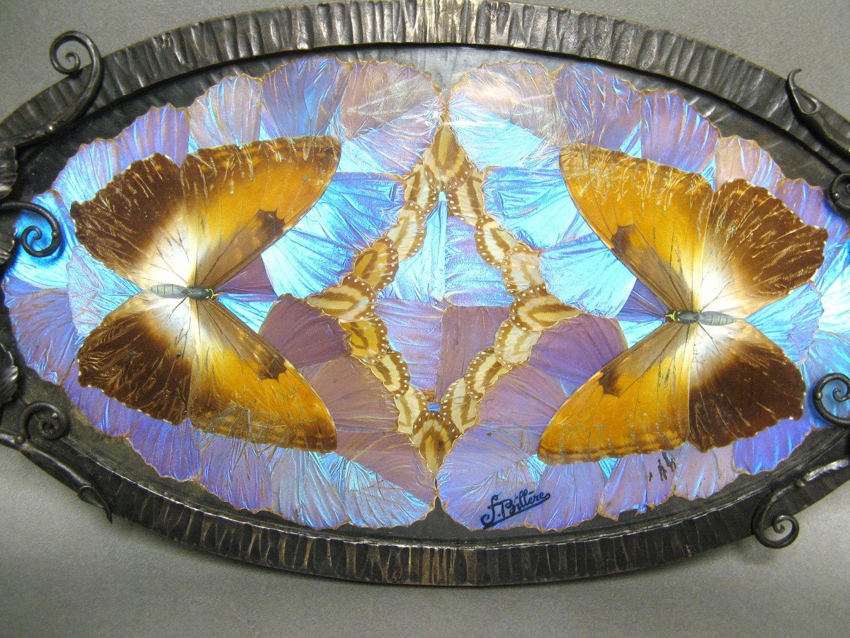 Art Nouveau Centerpiece Butterfly Wings F. Billere-photo-2