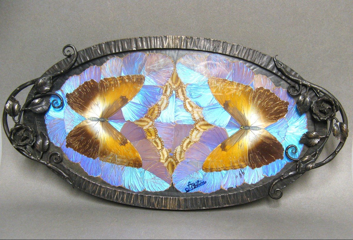 Art Nouveau Centerpiece Butterfly Wings F. Billere