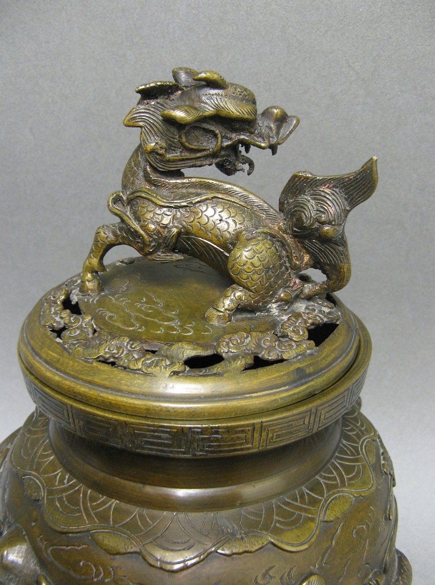 Perfume Burner In Bronze Meiji Period Japan Late Nineteenth.-photo-2
