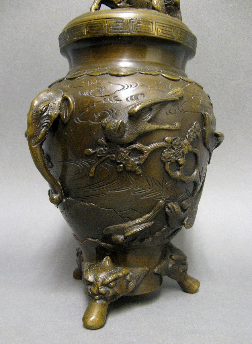 Perfume Burner In Bronze Meiji Period Japan Late Nineteenth.-photo-1