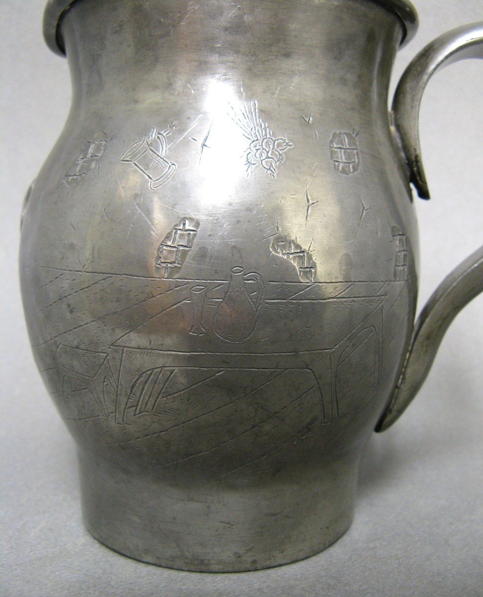 Pewter Pitcher From Estaminet From The Nineteenth. Renaissance Style.-photo-4
