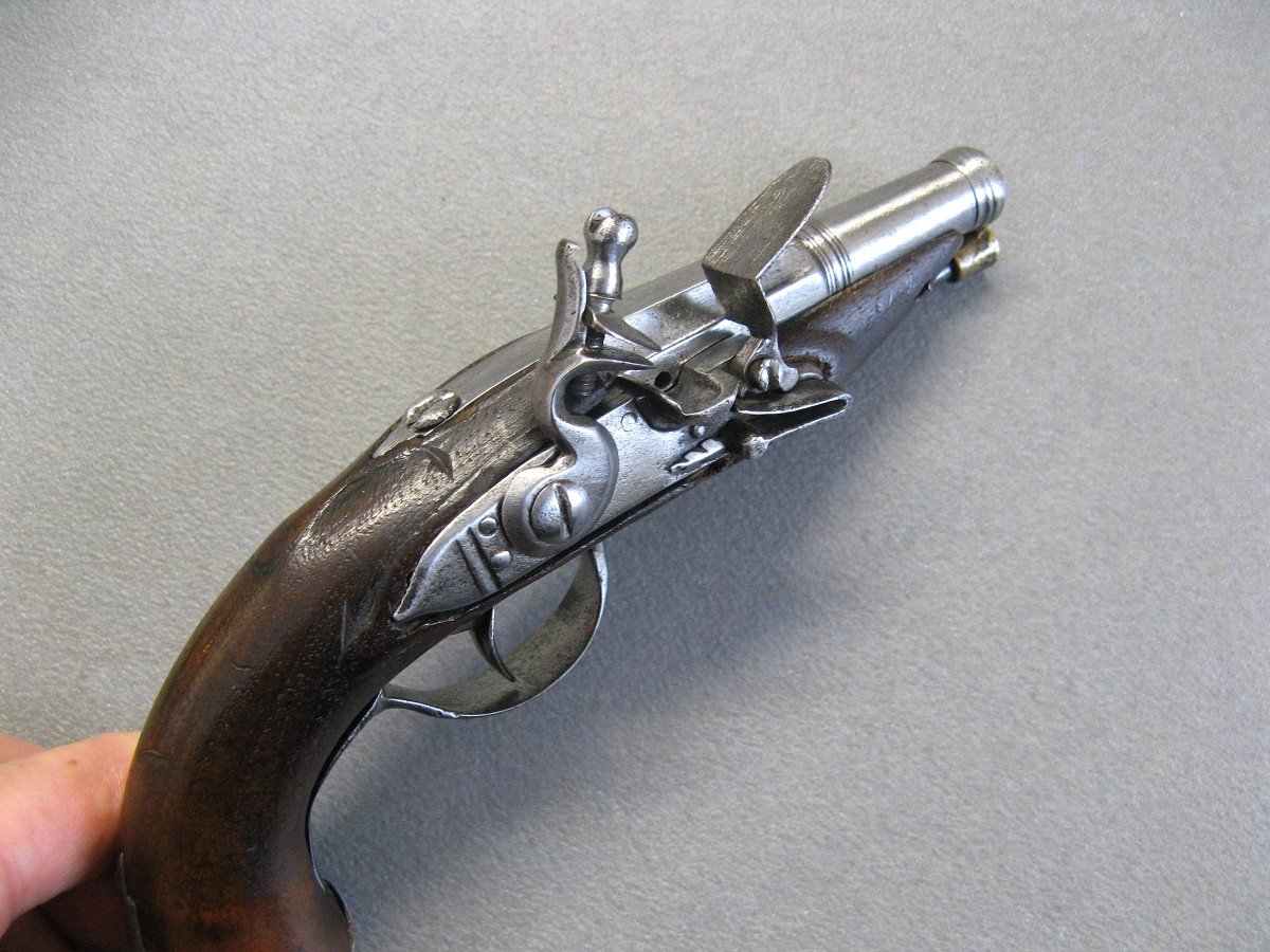 Pistolet De Carrosse à silex du XVIIIème Siècle.-photo-3