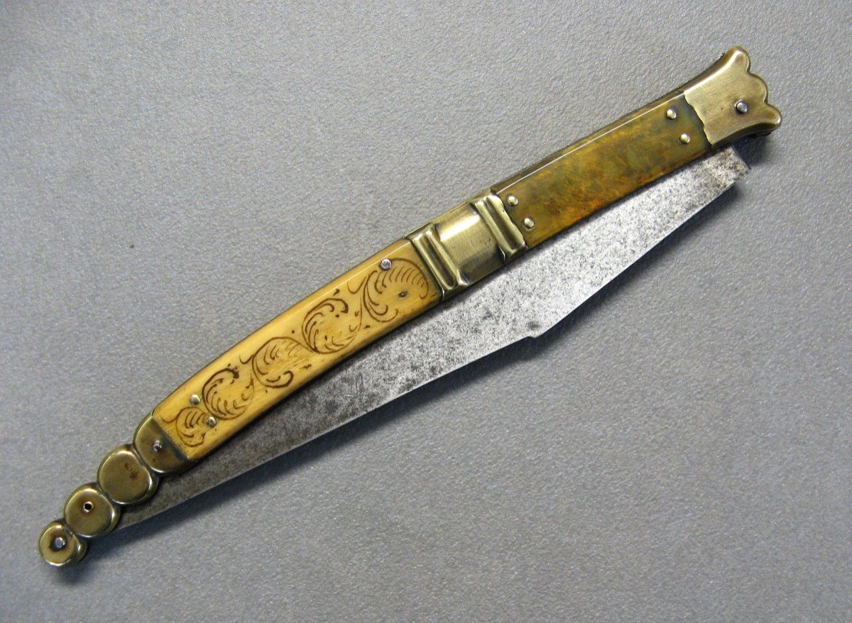 Navaja Knife Signed Beauvoir Cutler In Thiers.-photo-2