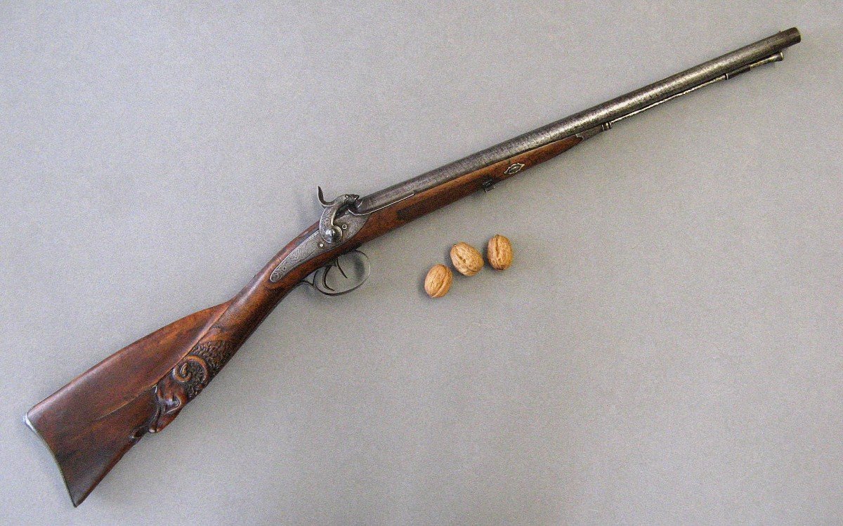 Petit Fusil d'Enfant De Chasse à Percussion 1830-1840.-photo-2