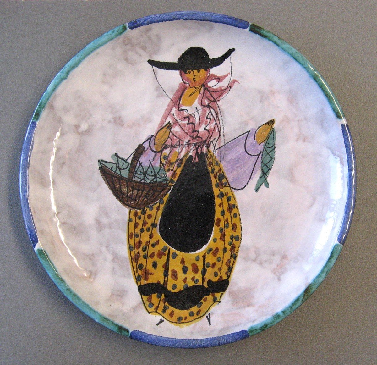 Ceramic Le Brescon Vallauris. The Fish Merchant.