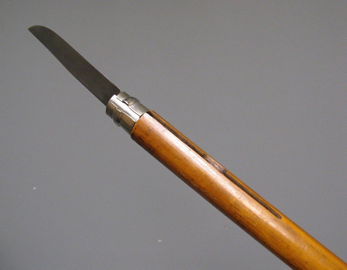 Canne à Système Avec Couteau Dépliant. Opinel .-photo-3