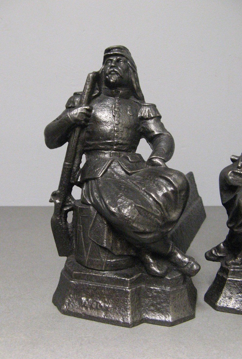 Pair Of Andirons At The Zouaves.-photo-1