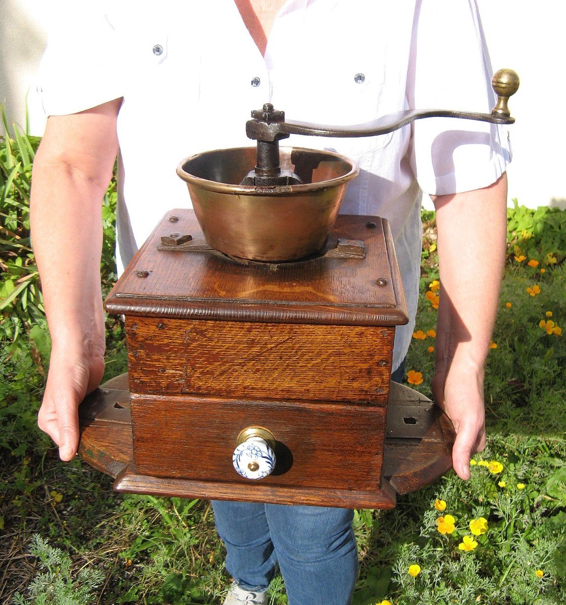 Important Coffee Grinder From 18th Century Grocery Counter.