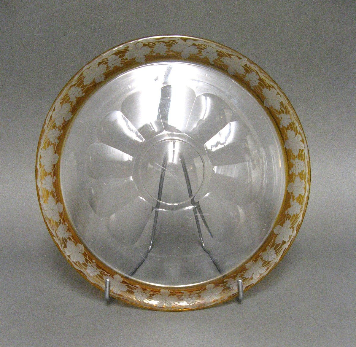 19th Century Bohemian Crystal Cake Dish.