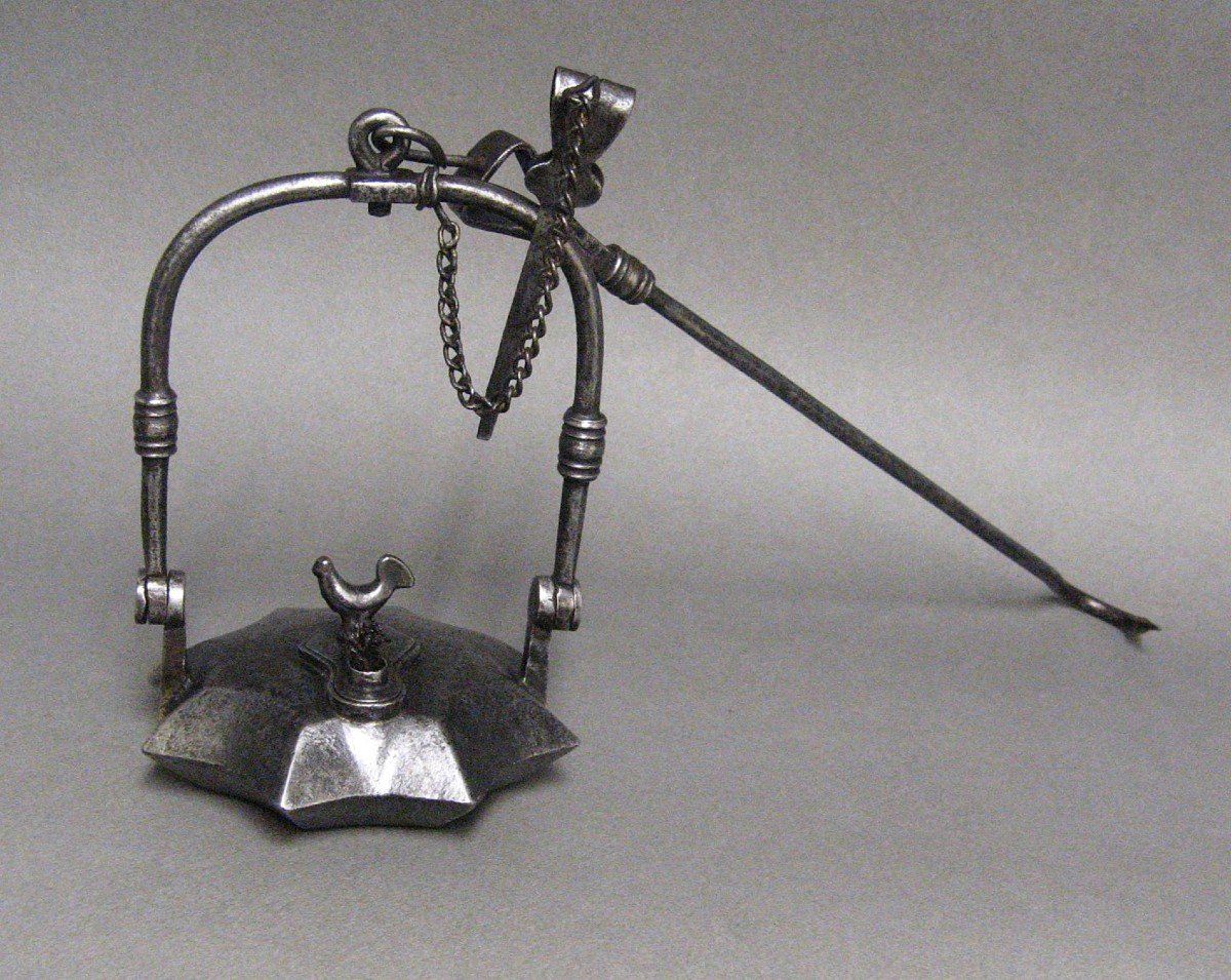 Miner's Rave Lamp With 19th Century Sides.-photo-2