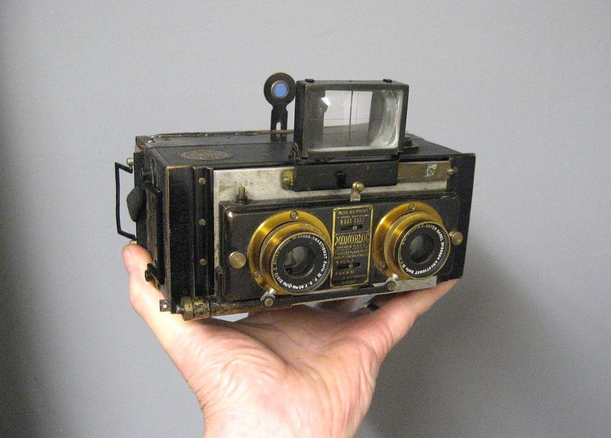 Stereo-panoramic Camera Le Monobloc Circa 1900.-photo-4