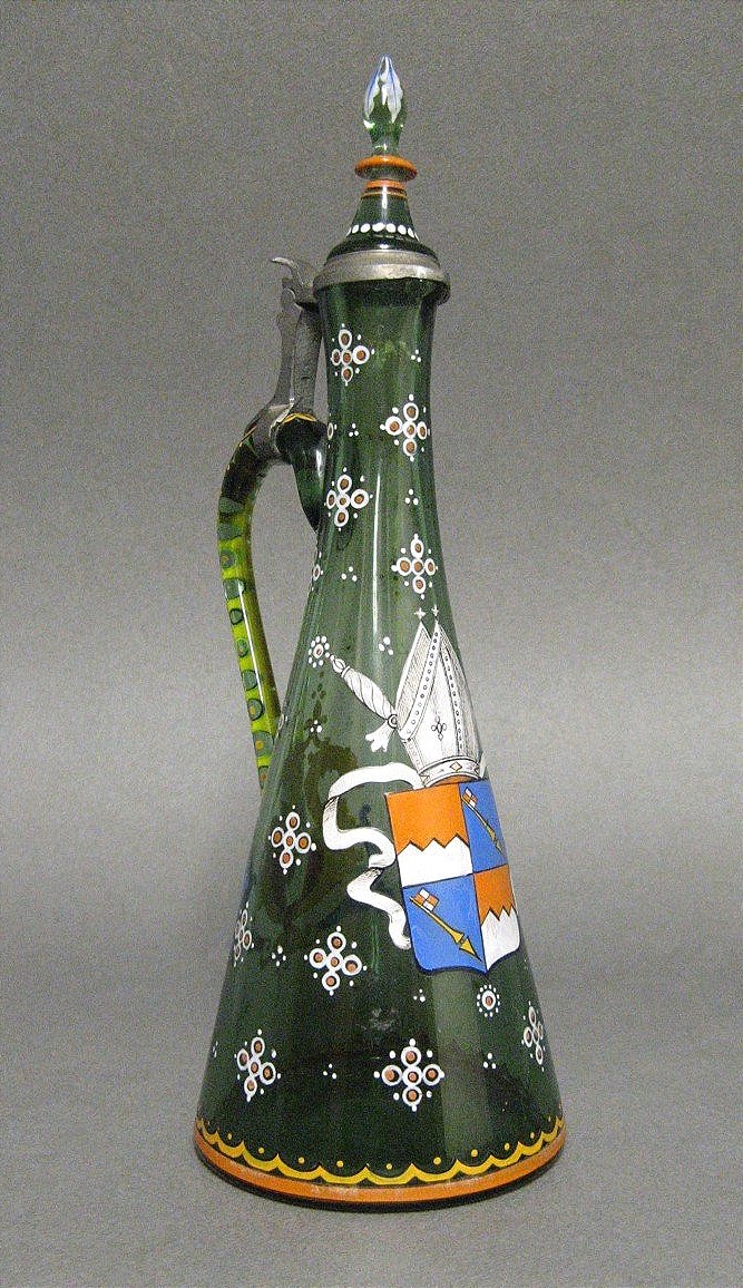 Decanter With 19th Century Papal Coat Of Arms.