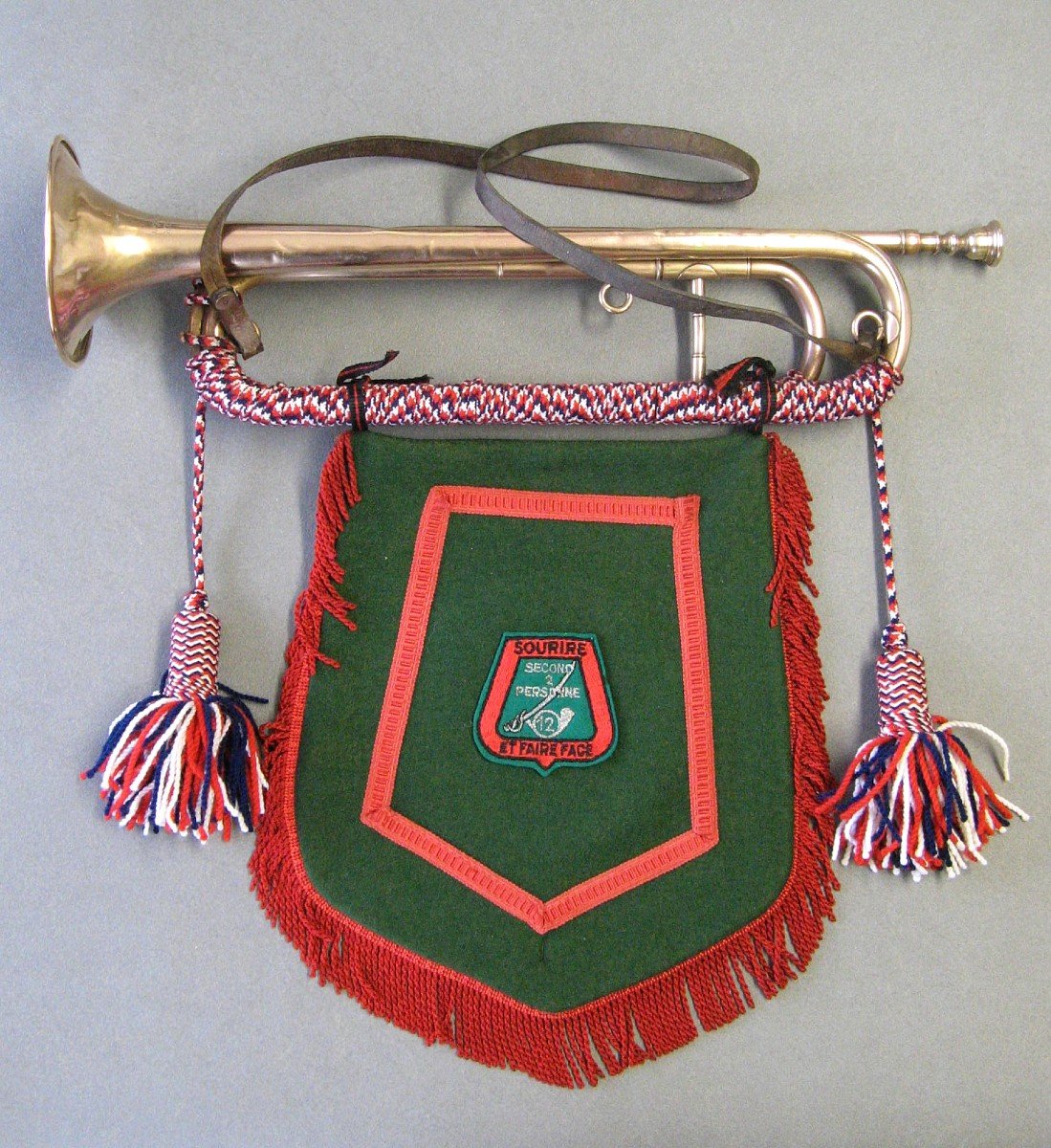 Trumpet With Flame Of The 12th Hunter Regiment.-photo-3