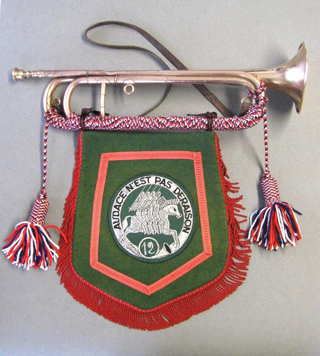 Trumpet With Flame Of The 12th Hunter Regiment.