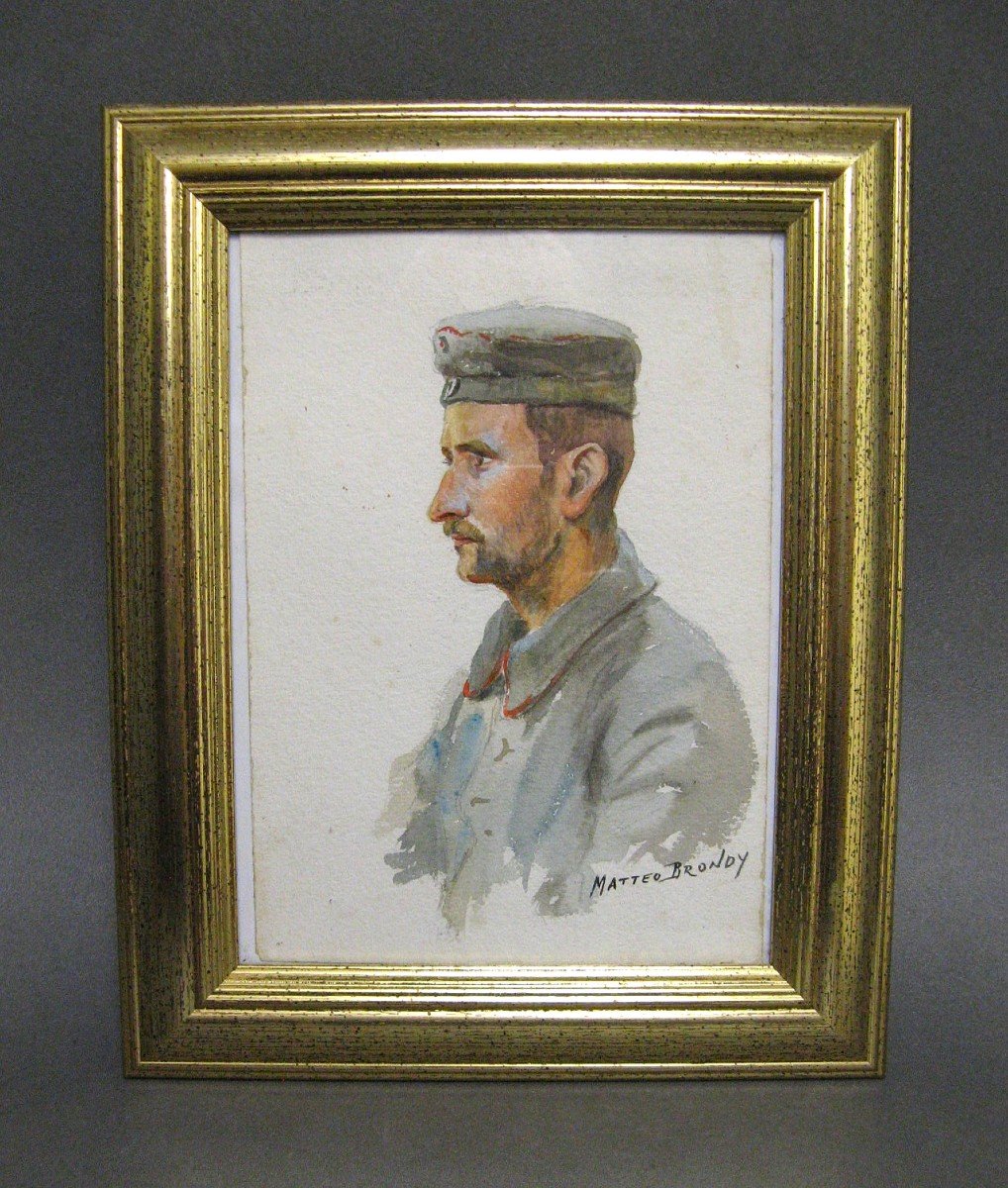 Portrait Of A German Soldier By Mattéo Brondy 1915.-photo-2