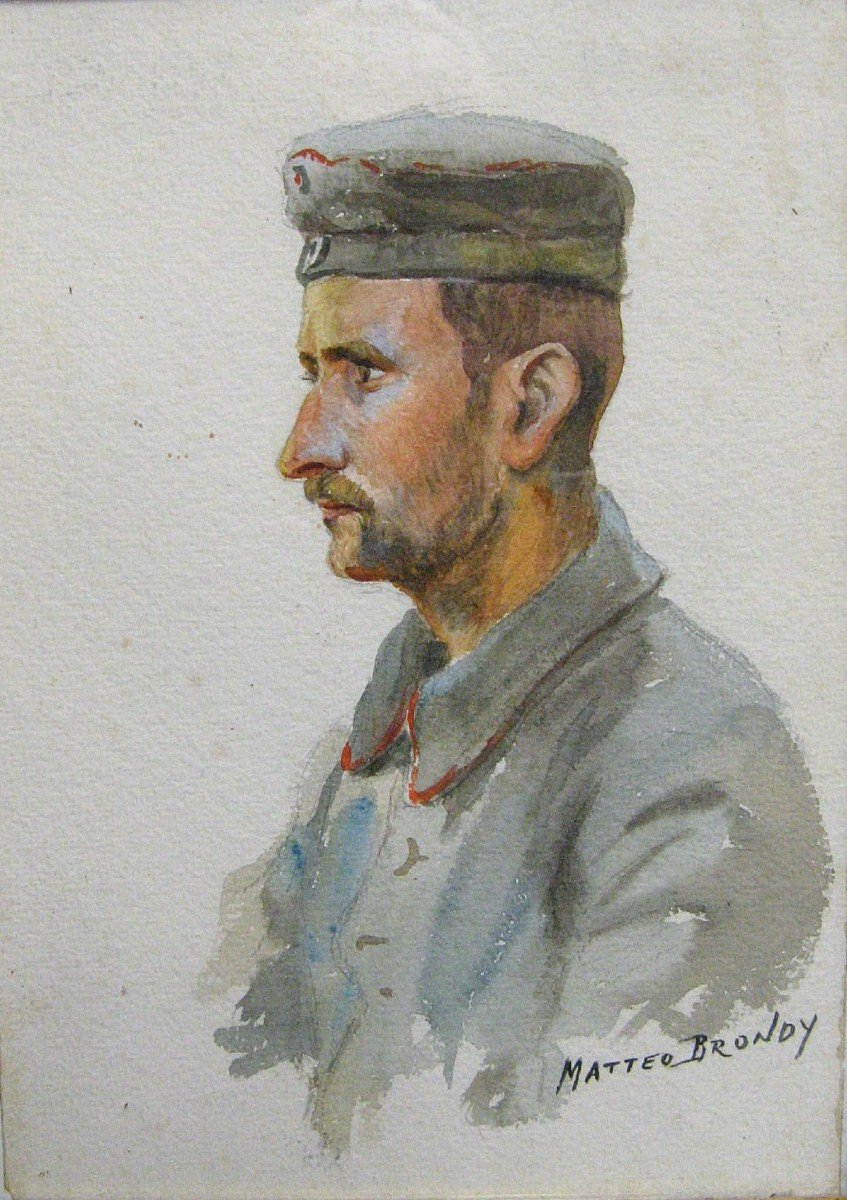 Portrait Of A German Soldier By Mattéo Brondy 1915.