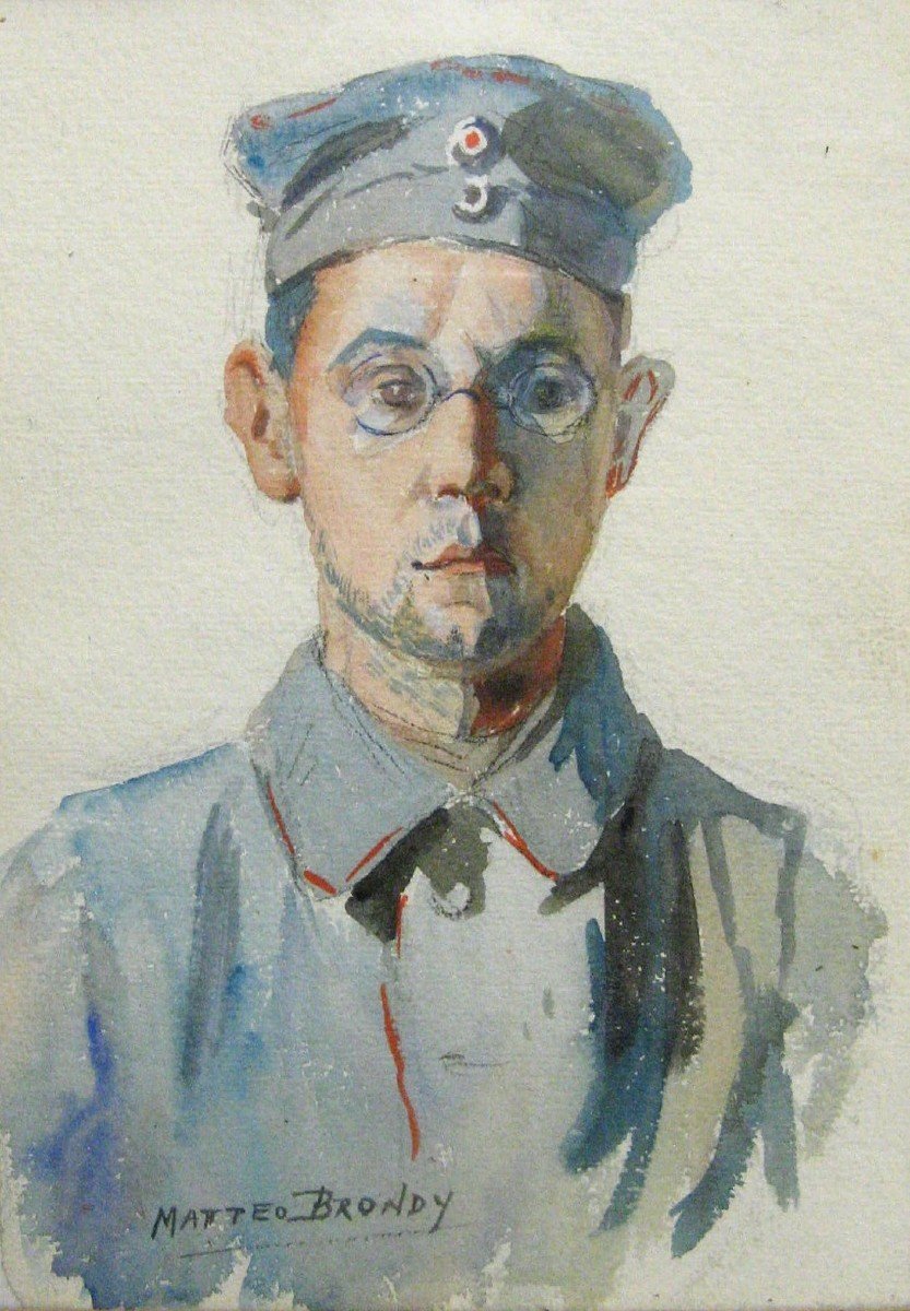 Portrait De Jeune Soldat Allemand Par Mattéo Brondy 1915.