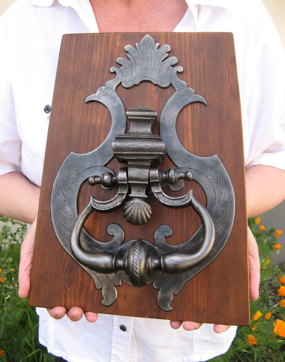 Large 18th Century Wrought Iron Knocker.-photo-4