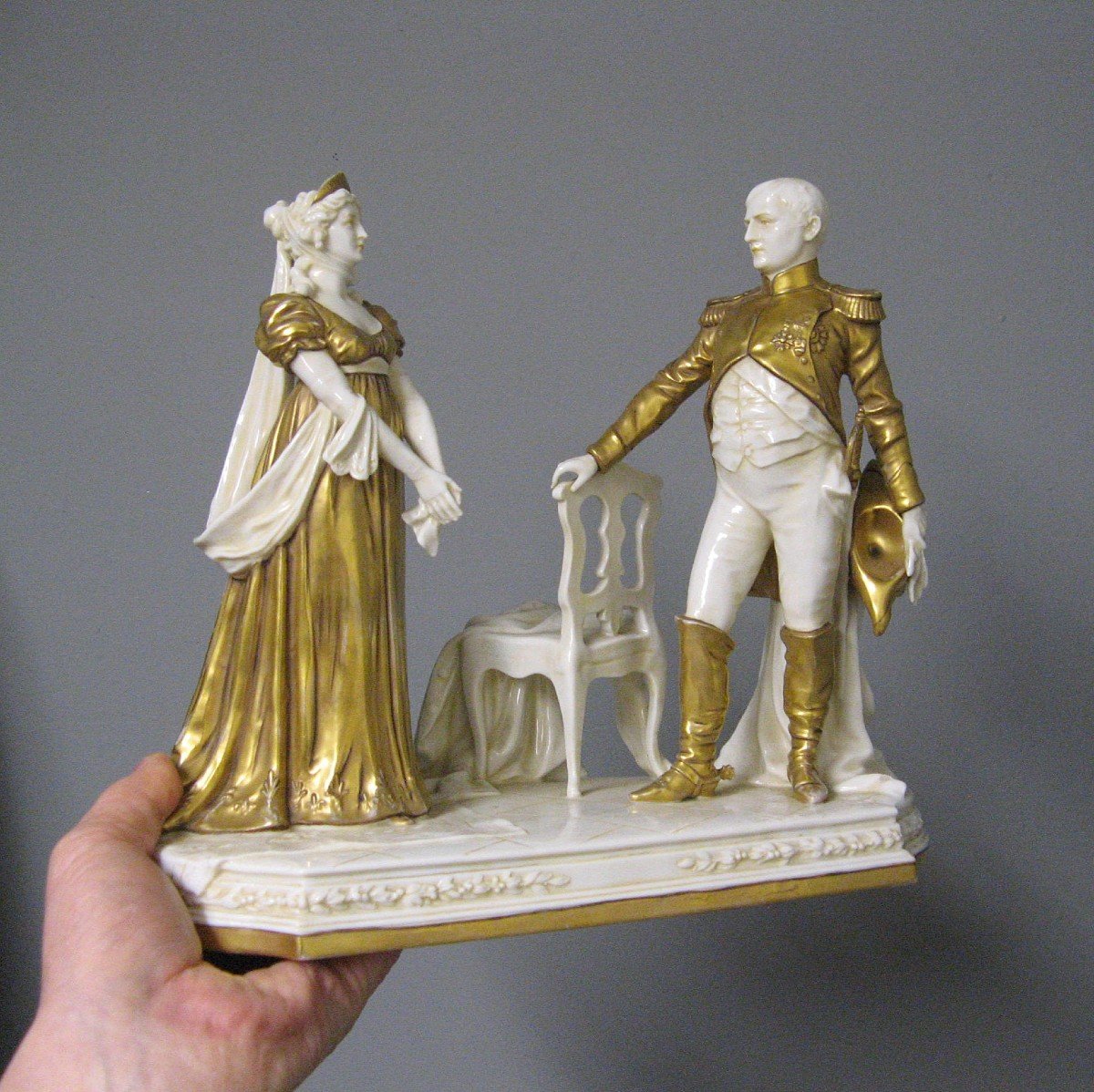 Saxony Porcelain, Scheibe-alsbach Manufacture Napoleon 1st And Joséphine.-photo-4