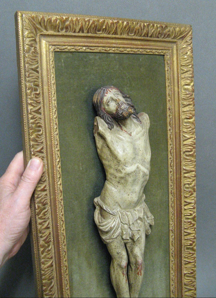 Christ In Carved Wood 18th Century.-photo-4