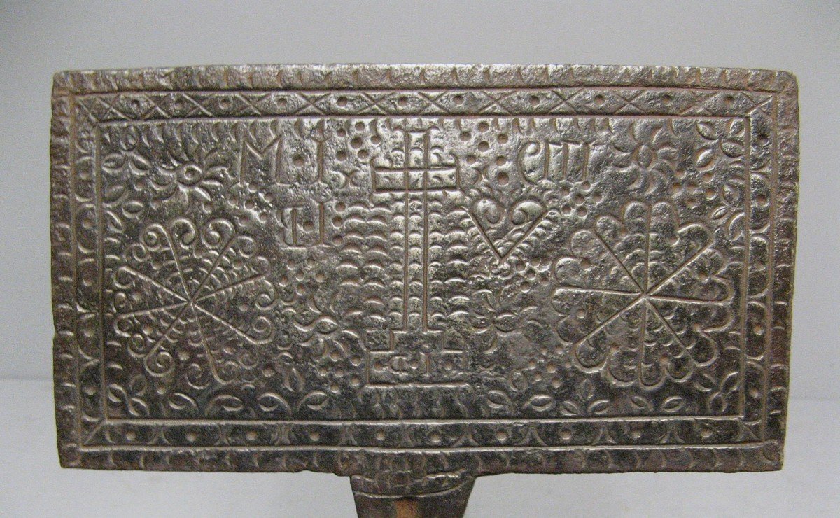 Gaufrier De Mariage XVIIIe. Moule à Oublies Du Perche.-photo-2