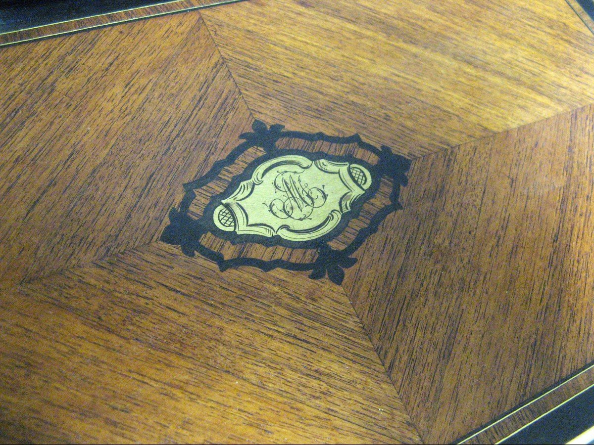 Ecritoire De Voyage en marqueterie XIXème Siècle. Epoque Napoléon III.-photo-4