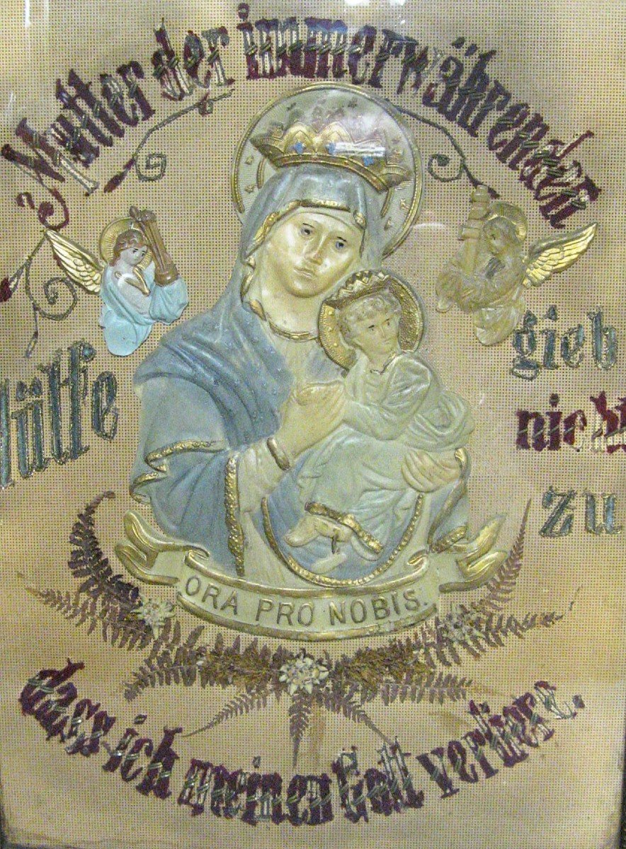 Tableau Religieux Allemand Fin XIXe De Type Réserviste.-photo-2