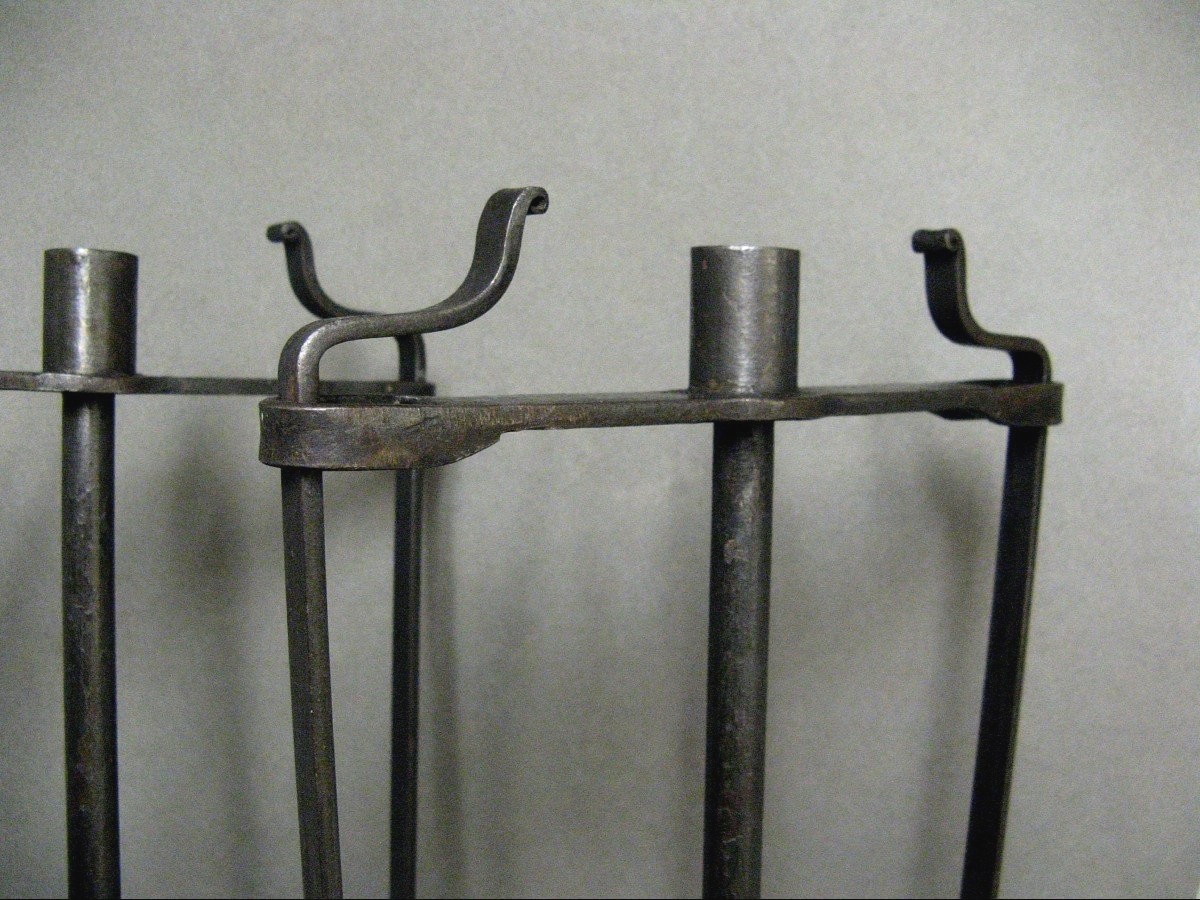 Pair Of Resin Holders Porte Eclat Wrought Iron Candle Holders.-photo-3