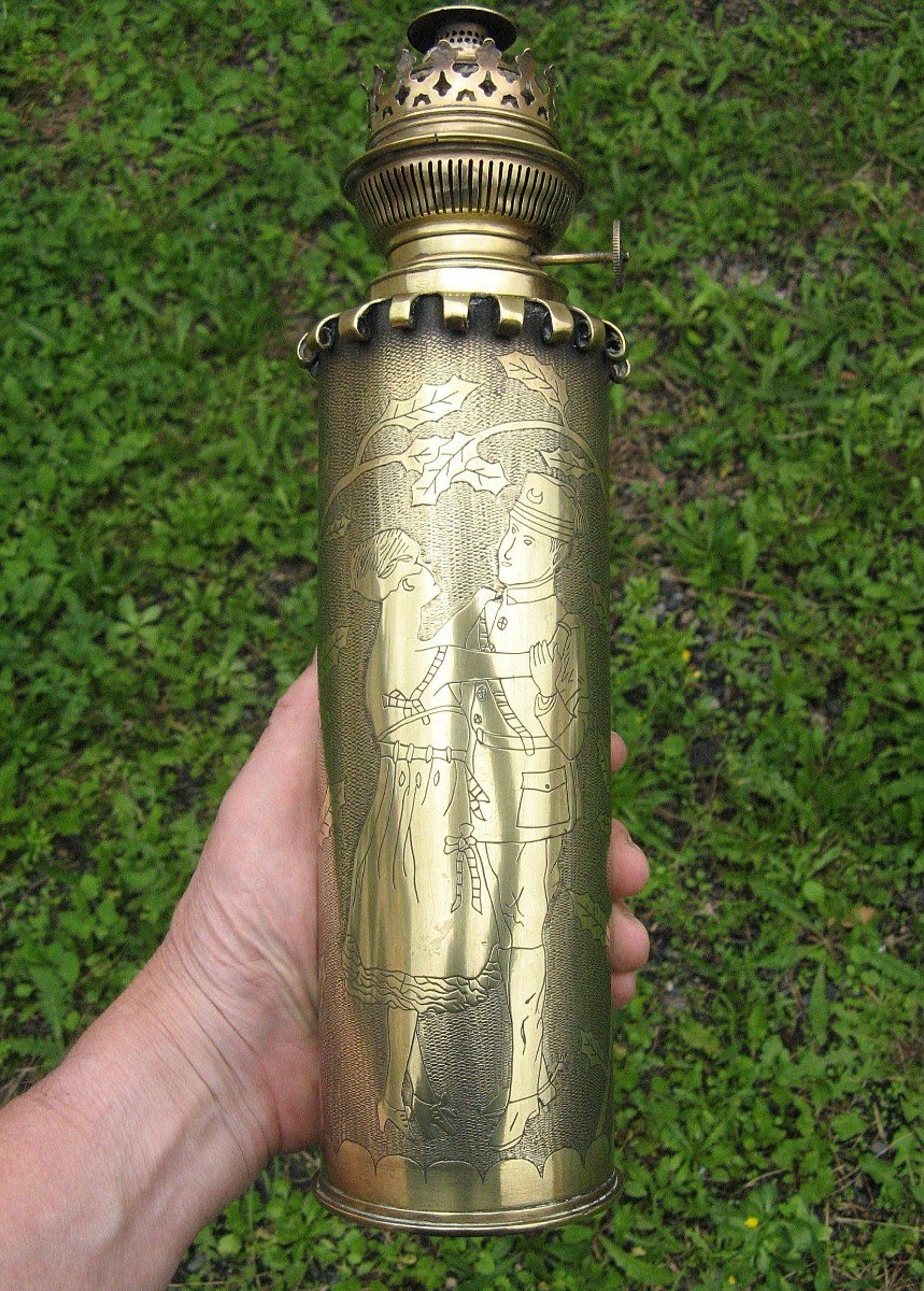 Souvenir Of An African Hunter From The Great War Of 14/18. Oil Lamp.-photo-3