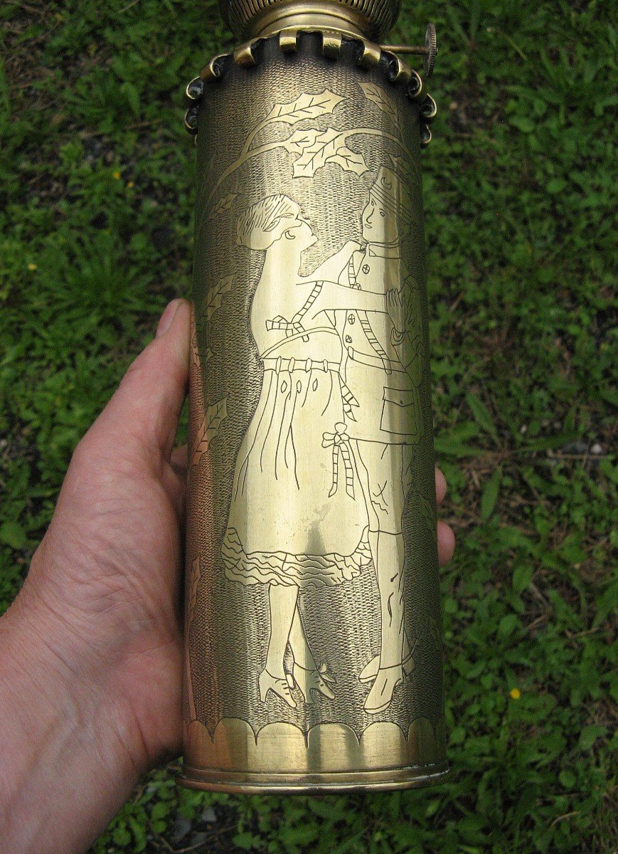 Souvenir Of An African Hunter From The Great War Of 14/18. Oil Lamp.-photo-5