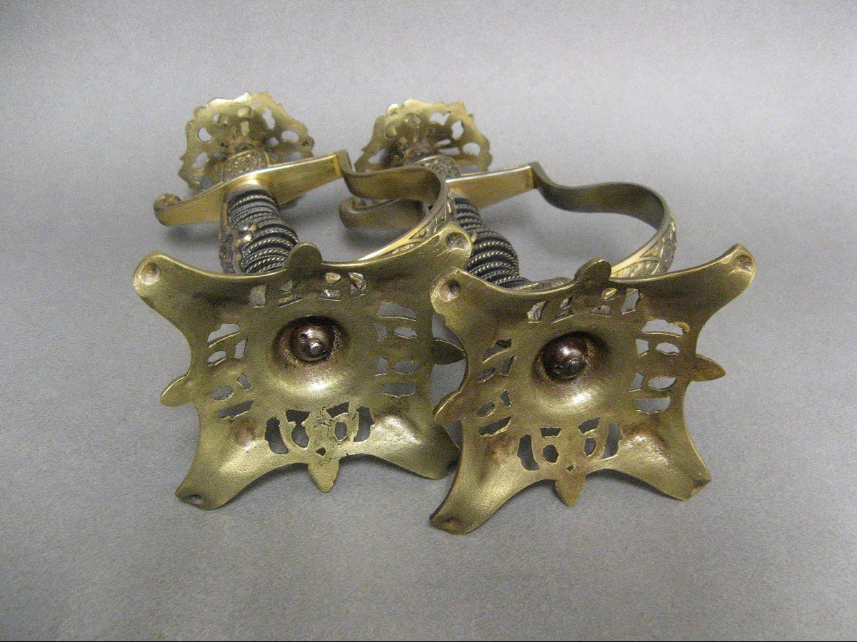 Pair Of German Senior Officers' Sword Candlesticks, Late 19th Century.-photo-4