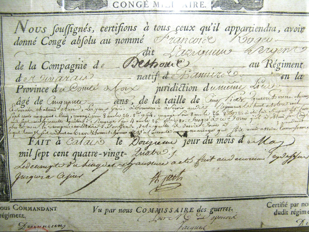 Diplôme De Congé Militaire 1784.-photo-3