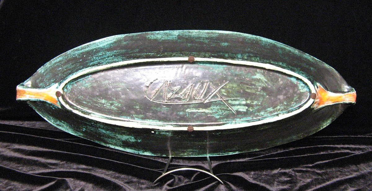 Edouard Cazaux (1889-1974). Ceramic "at The Sirens".-photo-3