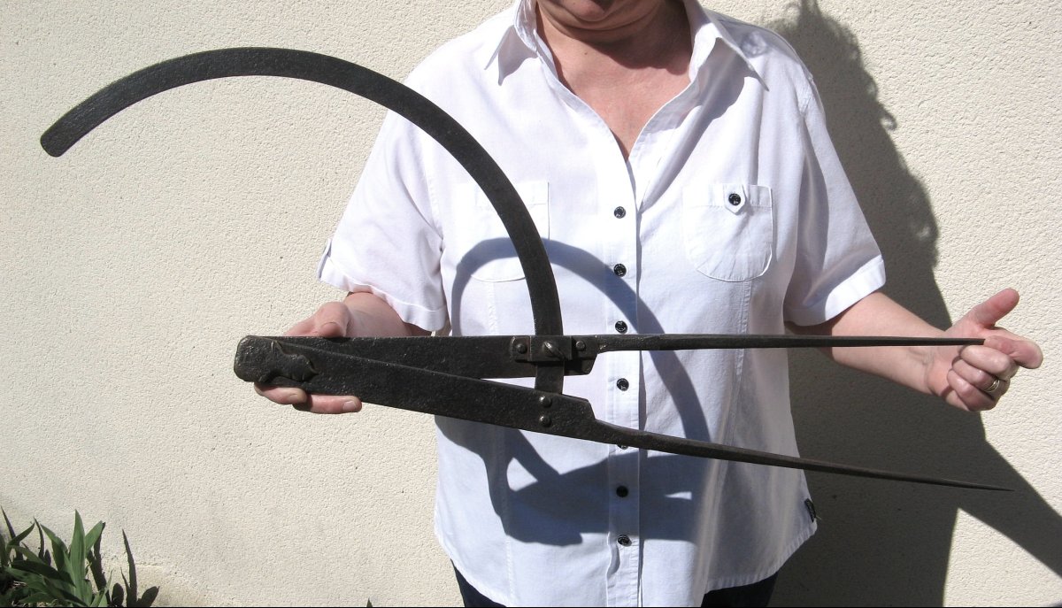18th Century Wrought Iron Sector Compass.-photo-4