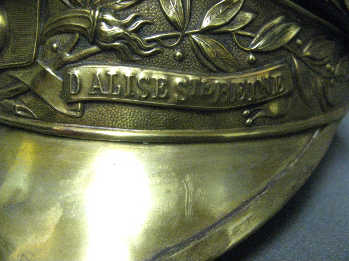 Casque De Pompier Type 1855. Ville d'Alise Sainte Reine.-photo-1