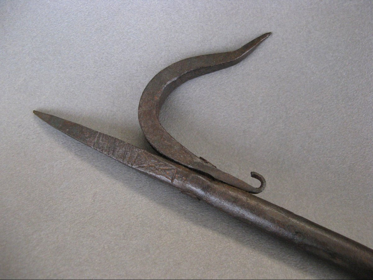 Instrument De Cornac Dit « Ankus » En Fer Gravé Inde XIXe Siècle.-photo-3