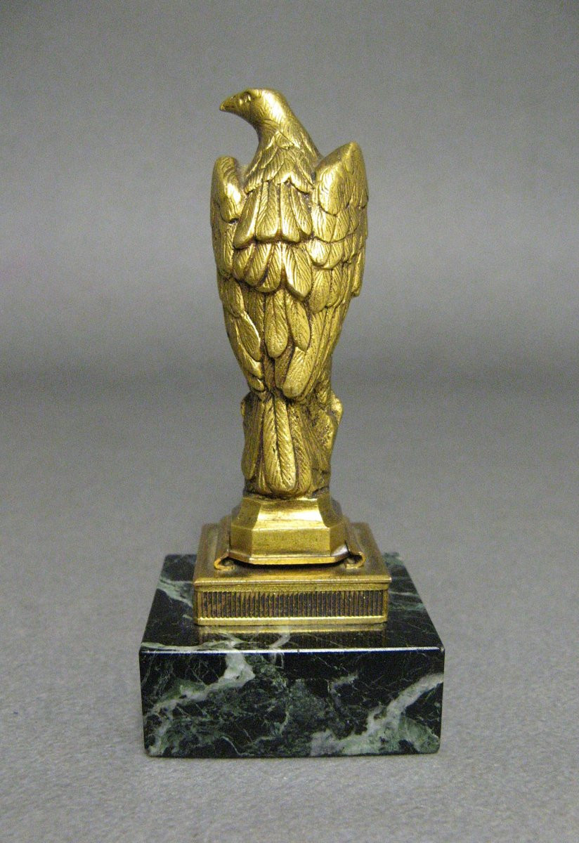 Cachet à Cire Sceau En Bronze Doré XIXe. Epoque Napoléon III.-photo-3