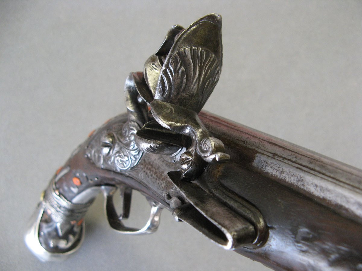 Pistolet à Silex Oriental Empire Ottoman XIXème Siècle.-photo-3