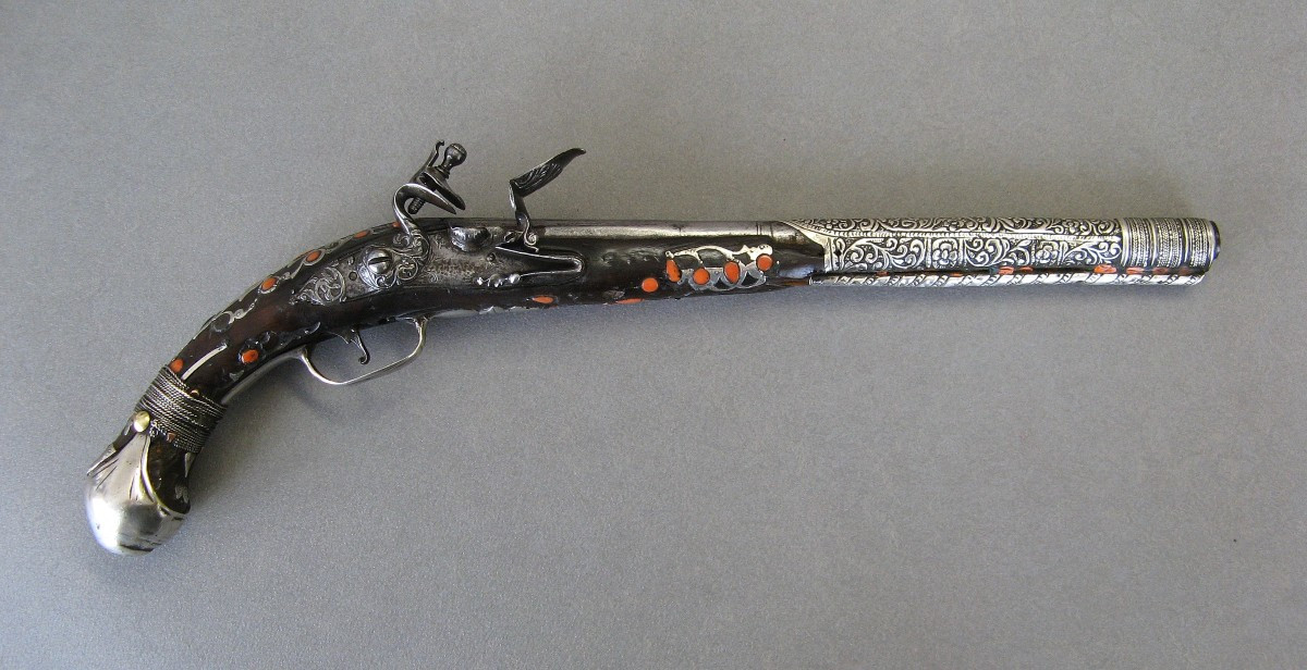 Pistolet à Silex Oriental Empire Ottoman XIXème Siècle.-photo-4