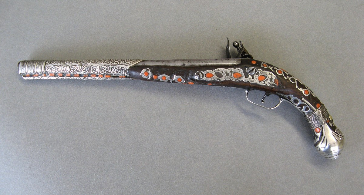 Pistolet à Silex Oriental Empire Ottoman XIXème Siècle.-photo-1