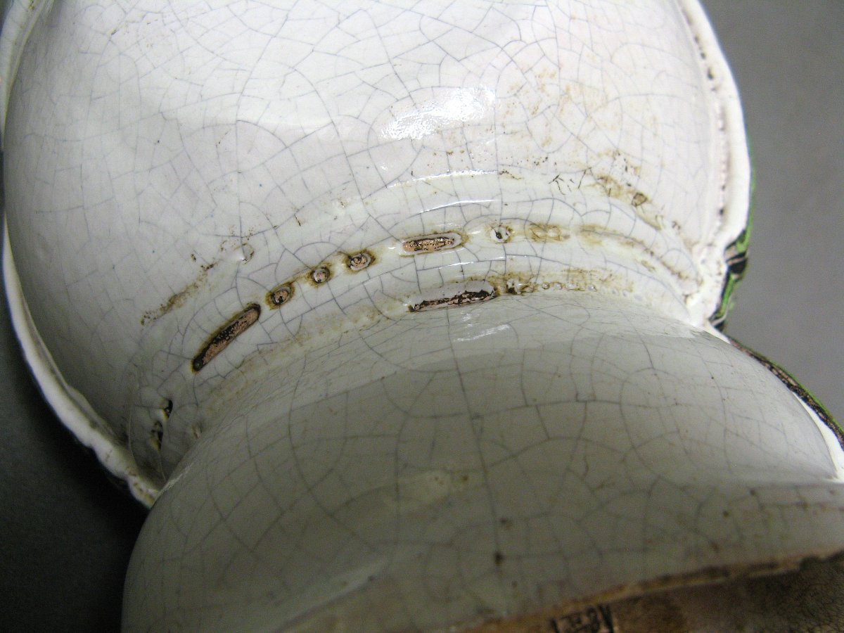 AUXERROIS – NEVERS:  Fontaine en faïence  polychrome XVIIIe.-photo-4