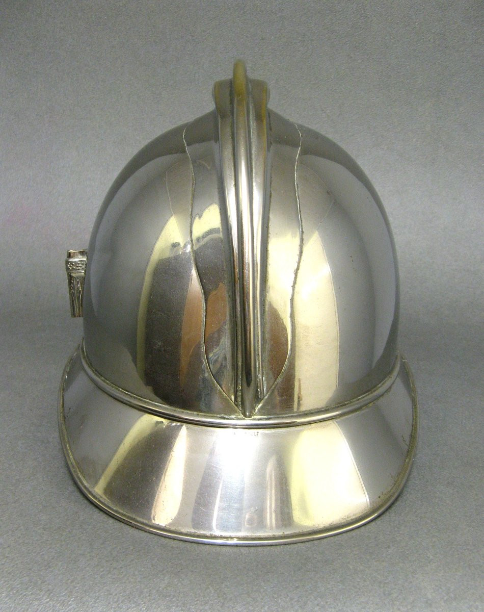Helmet Of The Firefighter Officer Of The Municipality Of Gannat, Type 1895, Third Republic.-photo-1