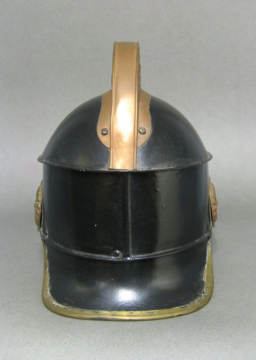 Sapeur pompier. Casquette de feu XIXe. Epoque Louis Philippe.-photo-4