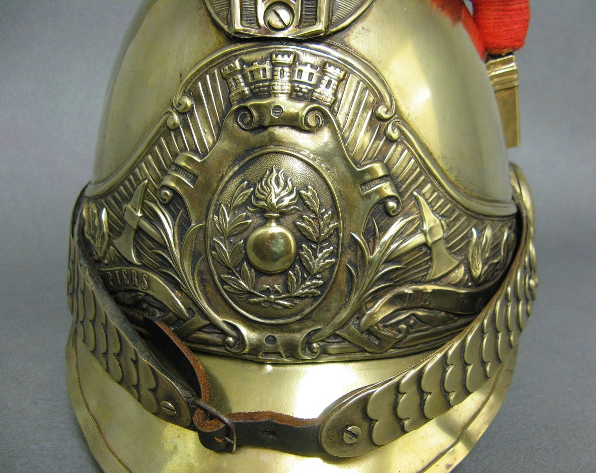 Casque De Sapeur Pompier De La Ville De Fay Mle 1855/72.-photo-2