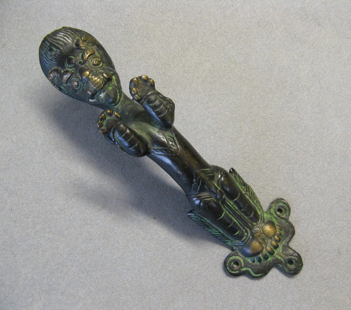 Poignée De Porte En Bronze De Temple.-photo-2