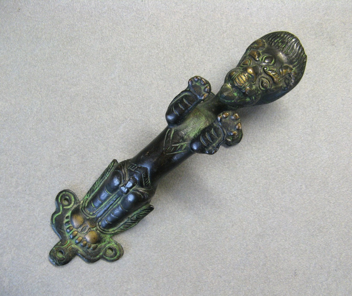 Poignée De Porte En Bronze De Temple.-photo-3