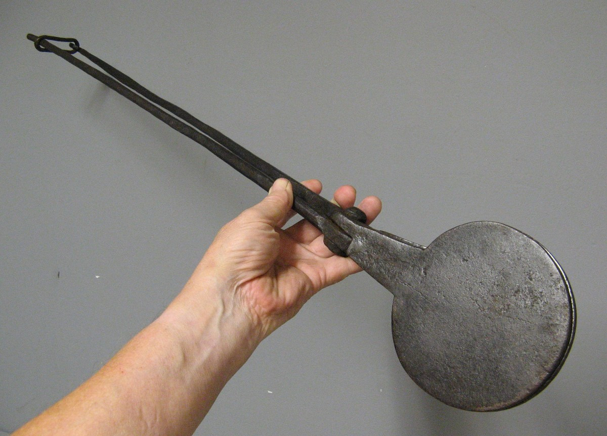 Gaufrier Moule à Oublies En Fer Forgé XVIIe. Période Louis XIV.-photo-4