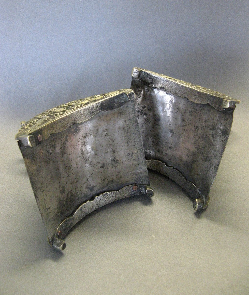 Paire d'Etriers En Bronze Empire Ottoman XIXe.-photo-2